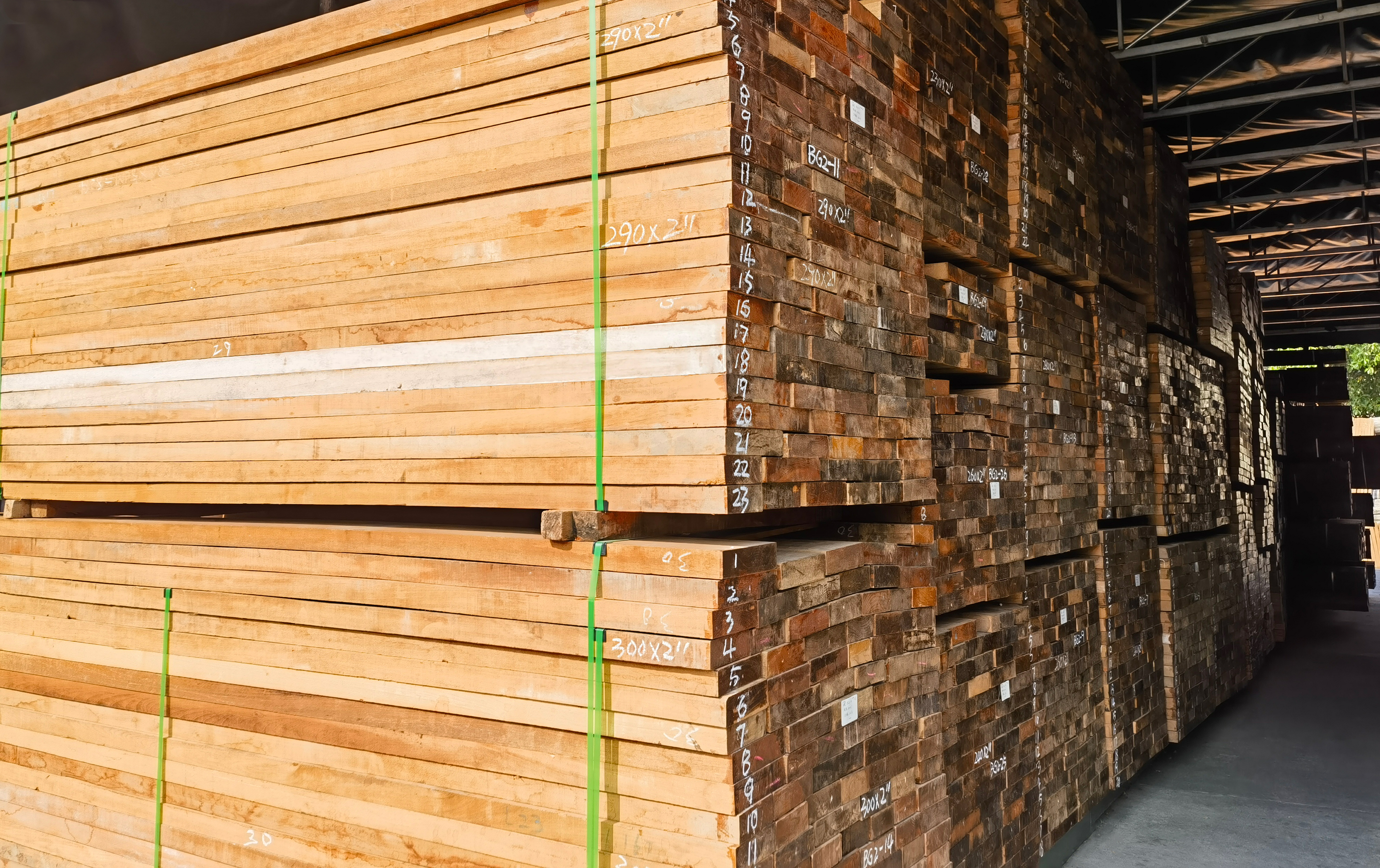 Architectural-Grade Golden Teak Beams