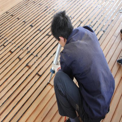 Customized design of high-quality Burmese teak wood with precise cutting for deck installation